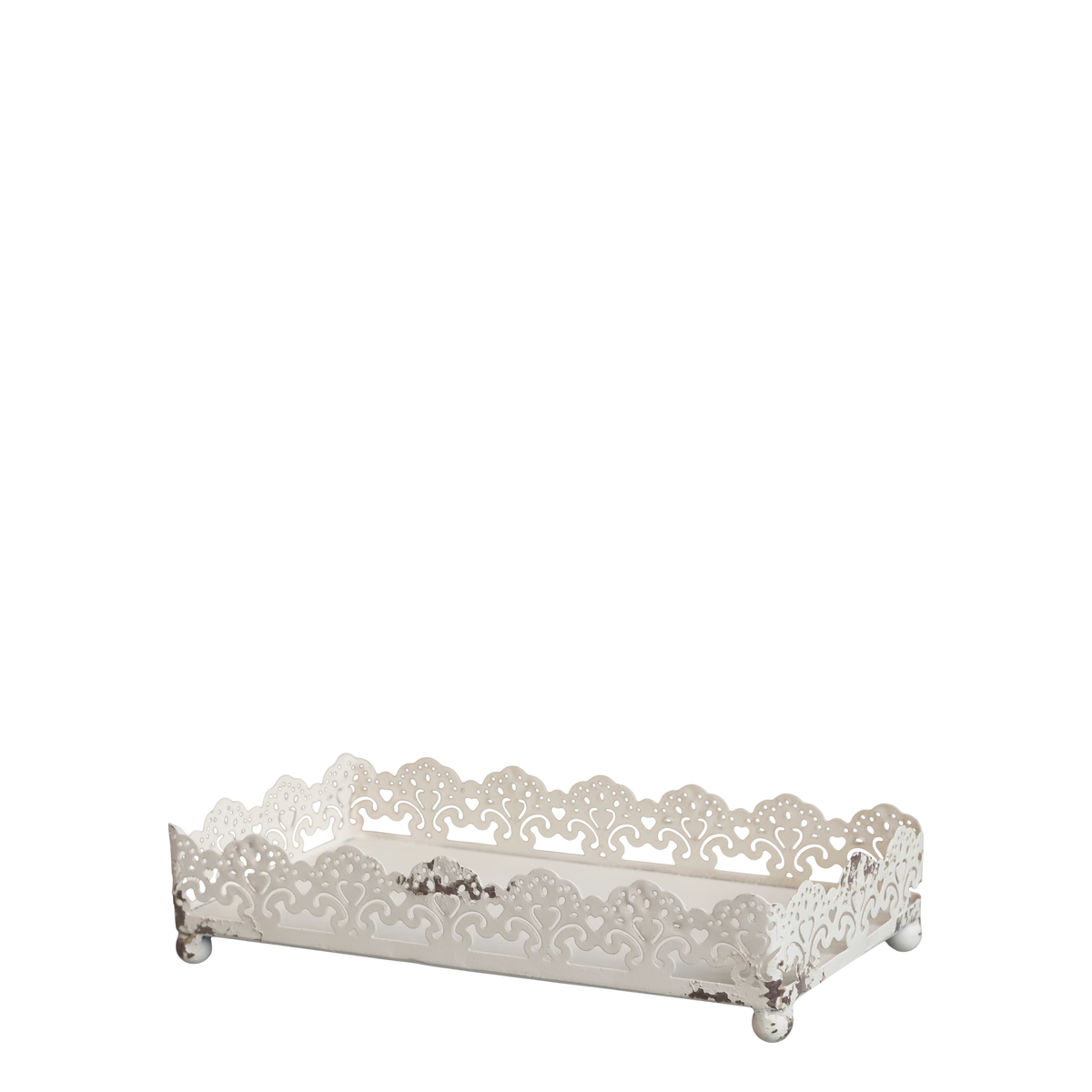 Napkin Holder w. decor edge H4.5/L21/W11 cm antique cream