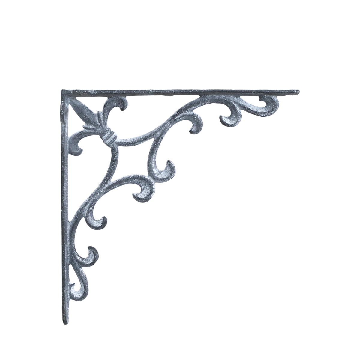 Shelf Bracket w. French lily H25/L25/W4 cm antique grey