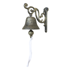 Bell for wall H13.5/L7.5/W14 cm antique brass