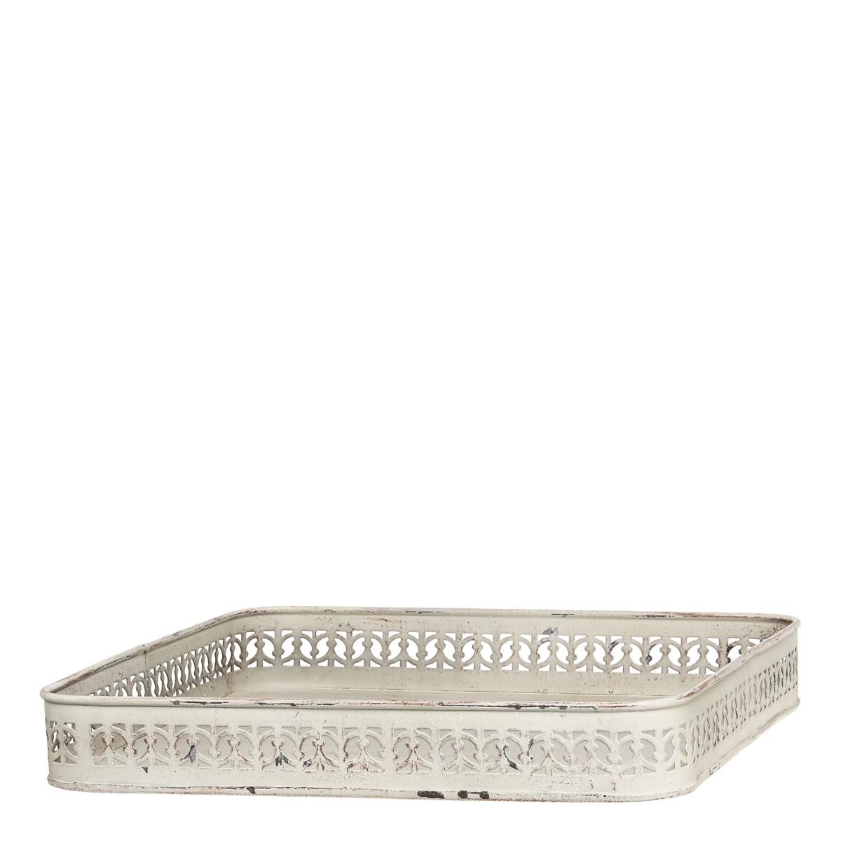 Tray w. décor edge H5/L33/W33 cm antique cream