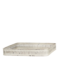 Tray w. décor edge H5/L33/W33 cm antique cream