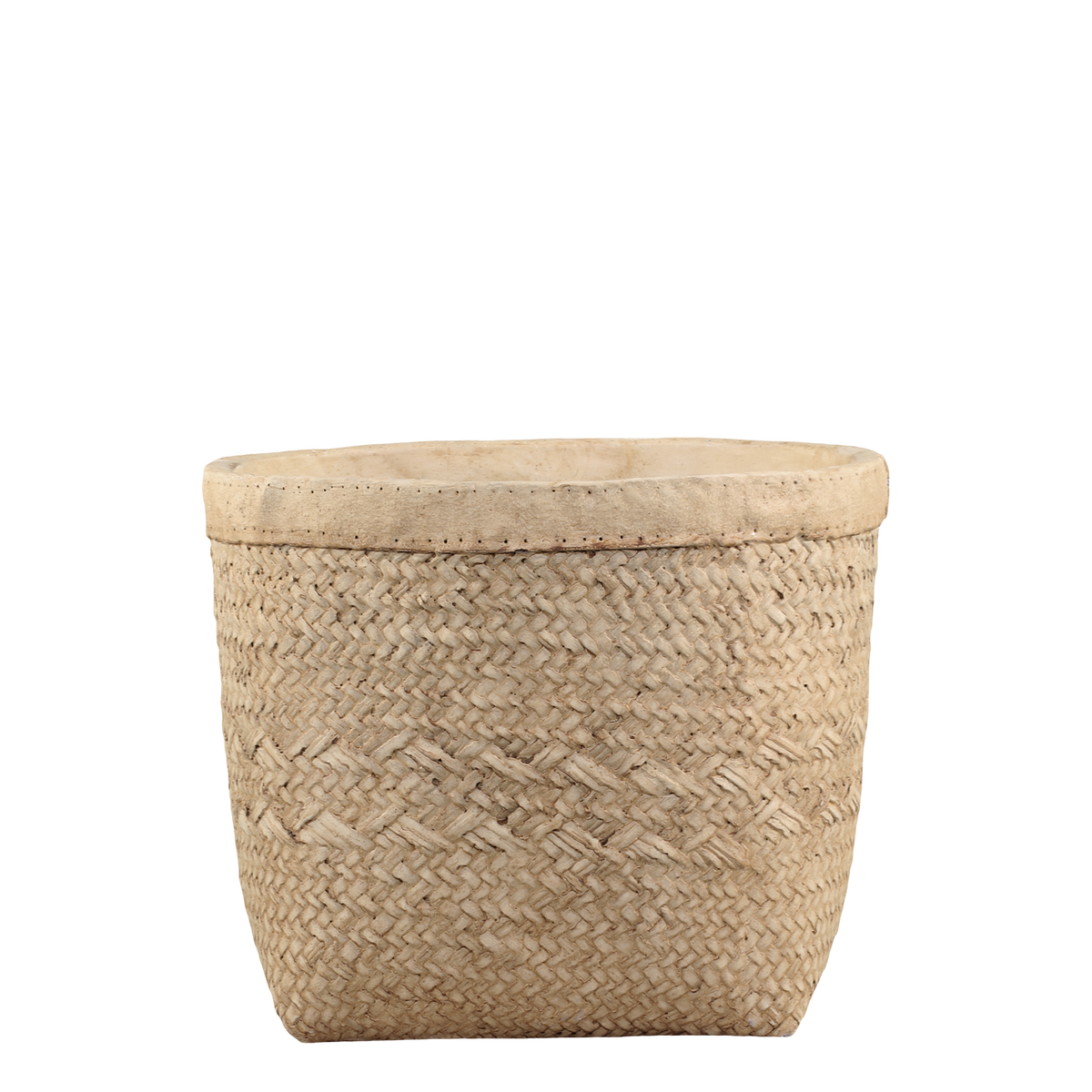 Corte Planter w. braided pattern H20/D24 cm antique nature