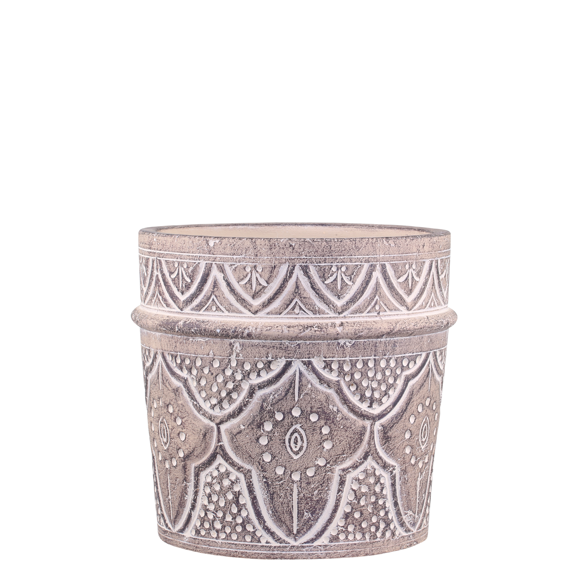 Évron Planter w. pattern H25.5/D27 cm dark nature