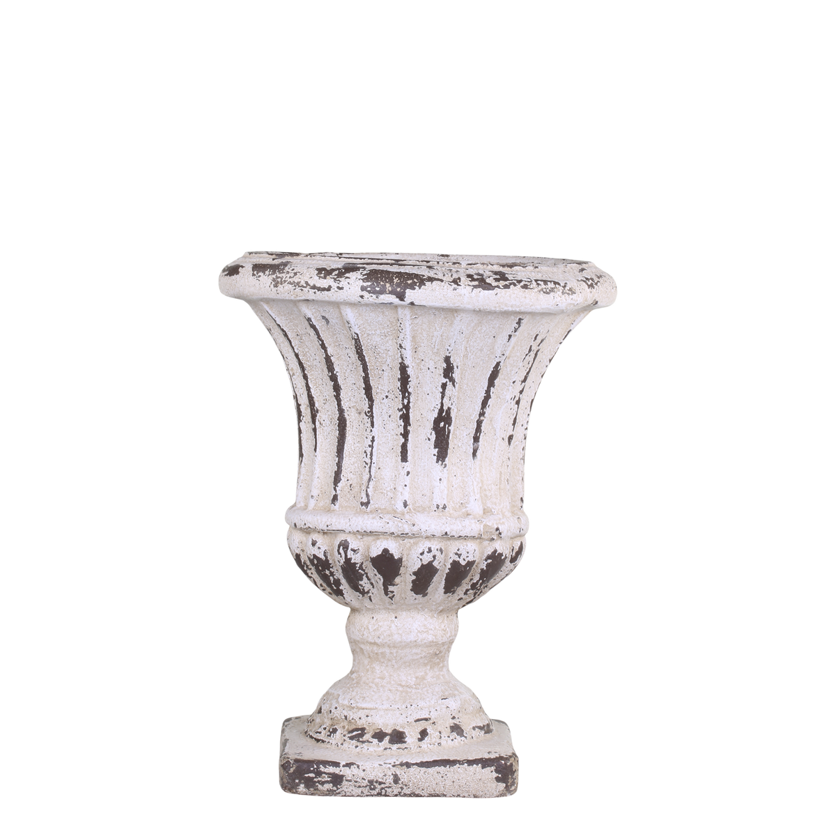 Centrepiece on foot H42/L32.5/W32.5 cm antique cream