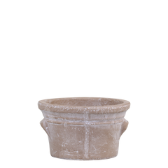 Planter w. grooves H10.5/L17/W16.5 cm nature