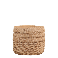 Corte Planter w. braided pattern H17/D18 cm nature