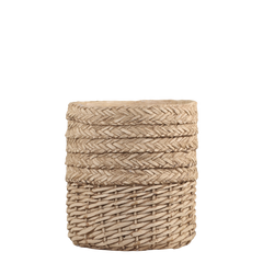 Corte Planter w. braided pattern H24.5/D20.5 cm nature