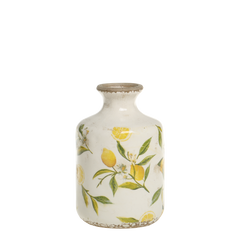 Limone Bottle w. lemon motif H17/D10 cm cream - Levering til primo maj