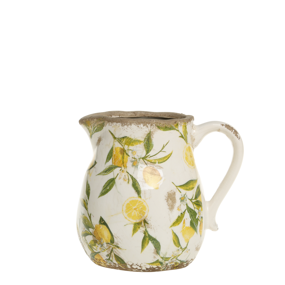 Limone Jug w. lemon motif H16/D13 cm cream - Levering til primo maj