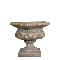 Planter w. décor for deco H47/D57 cm antique cream