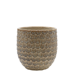 Gaston Planter w. pattern H14/D14 cm latte