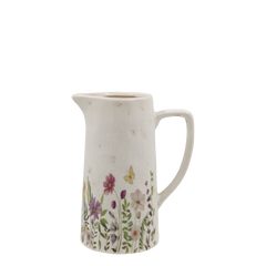 Avignon Jug w. floral motif H25.5/D20.5 cm cream