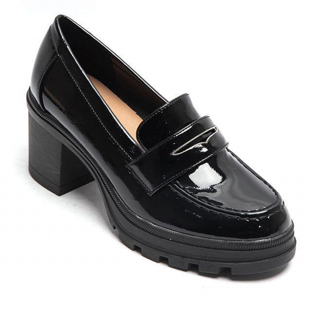 Høje chunky lakloafers