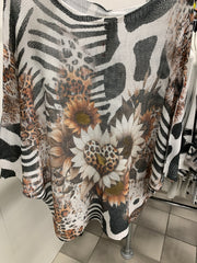 Bluse med print - Ingen returret