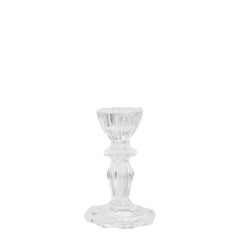 Candlestick w. lace edge H10/D7 cm Clear