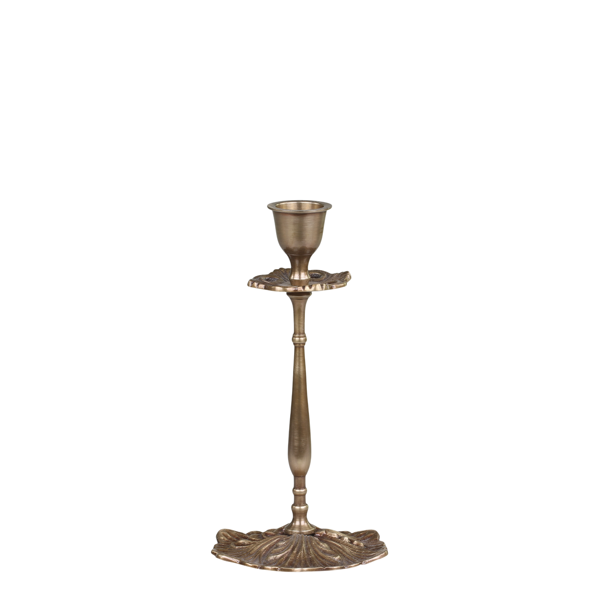 Candlestick brass H18/D9.5 cm antique brass