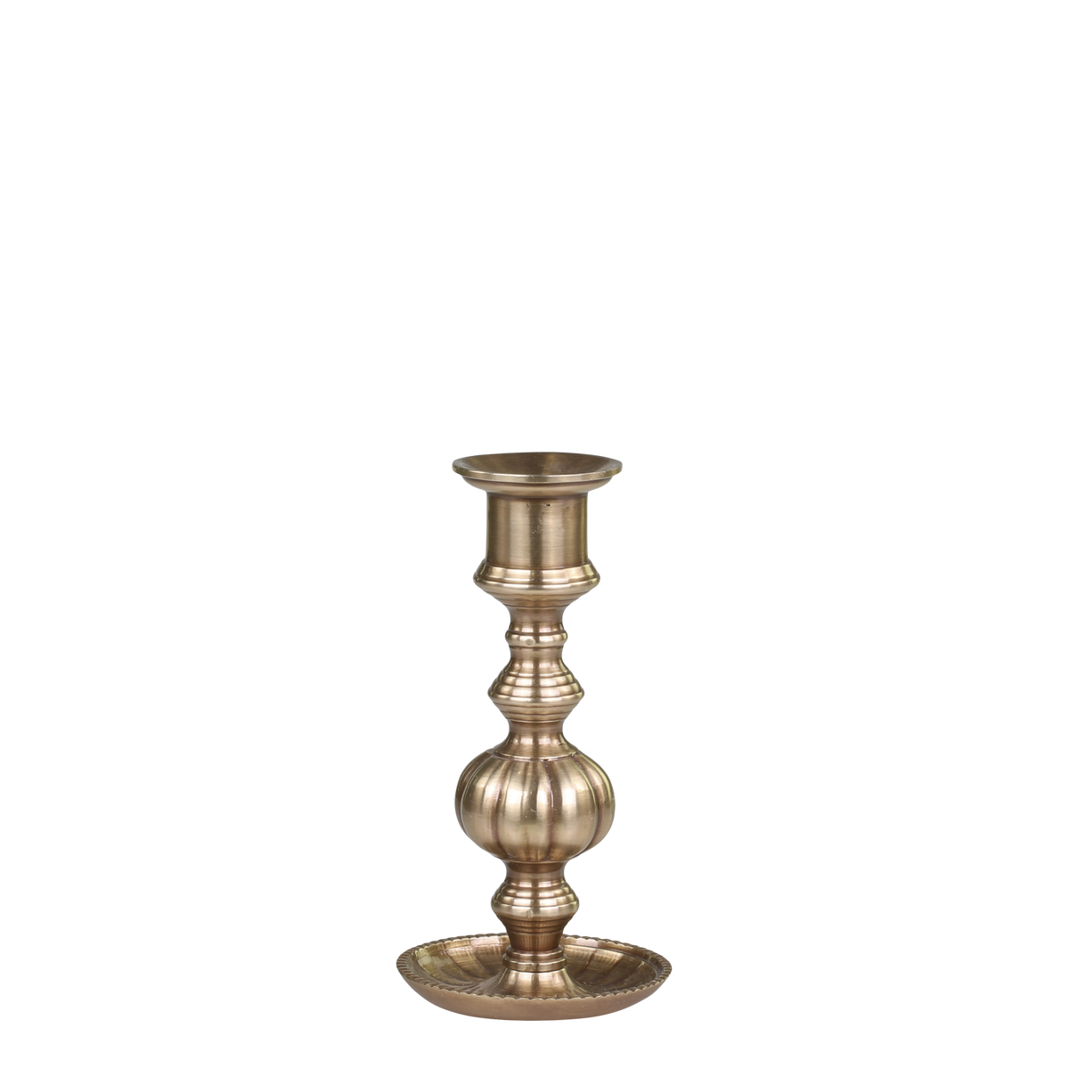 Candlestick brass H14/D7.5 cm antique brass