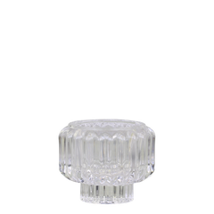 Tealight Holder w. grooves H6/D7 cm clear