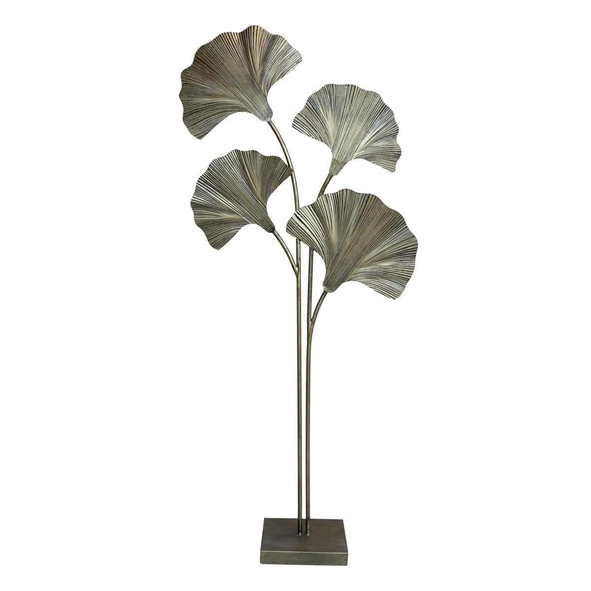 Floor Lamp w. 4 leaves H150/L65/W25 cm antique brass