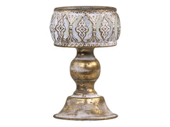 Vire Candlestick w. pattern H14.5/D9 cm antique brass