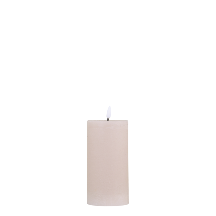 Bloklys LED 15x7,5 cm støvet rosa