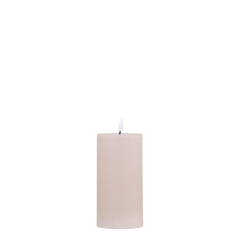 Bloklys LED 15x7,5 cm støvet rosa
