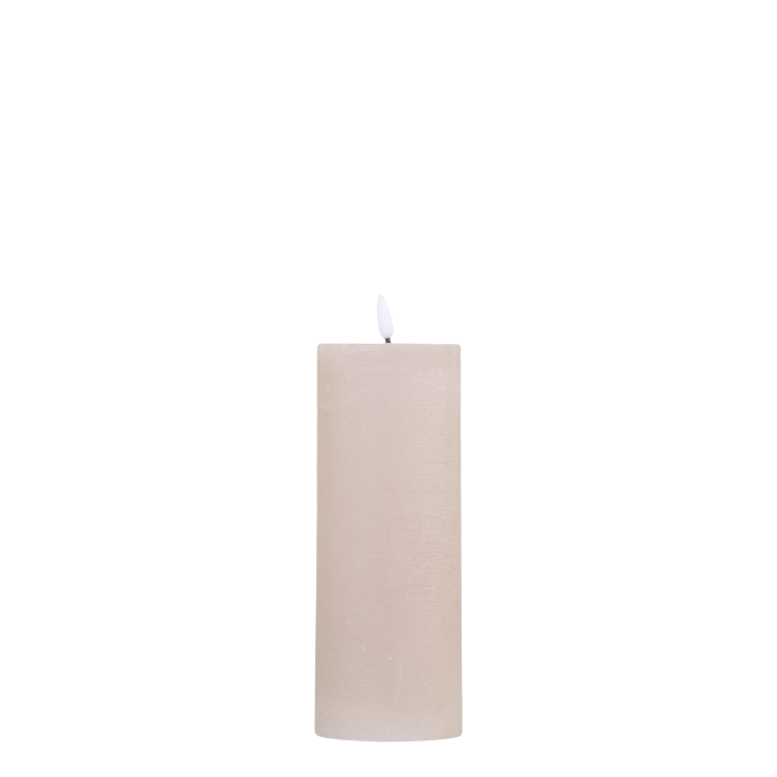 Bloklys LED 20x7,5 cm støvet rosa