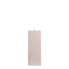 Bloklys LED 20x7,5 cm støvet rosa
