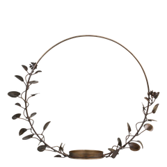Wreath for candle H31/L39/W9 cm antique brass