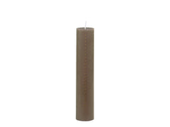 Advent Candle w. gold print 60 h H25/D5 cm antique linen