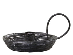 Fil de fer Chamberstick H5/L9.5/W7.5 cm antique black
