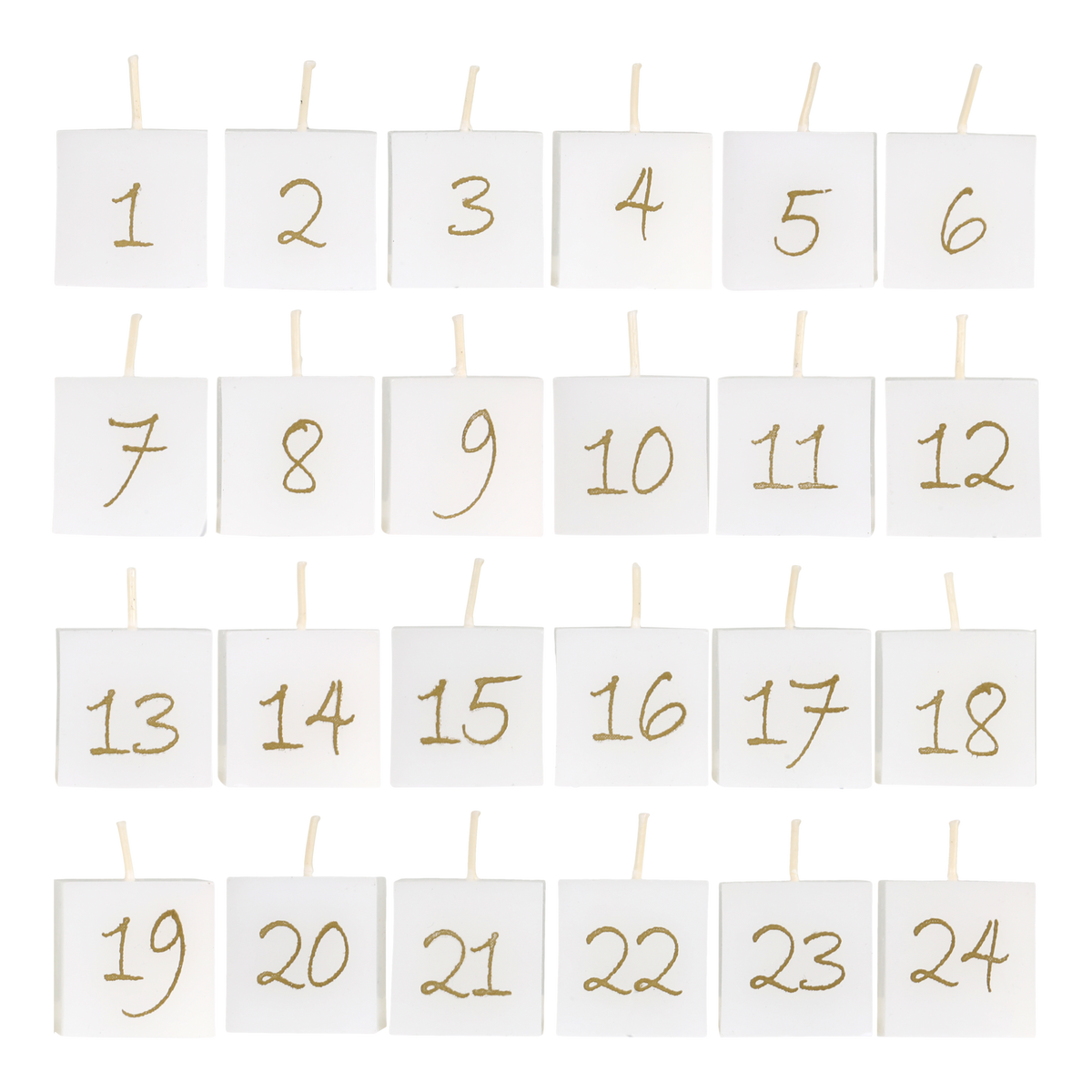 Advent Candle 24 pcs. 5 h H3.5/L3.5/W3.5 cm antique white