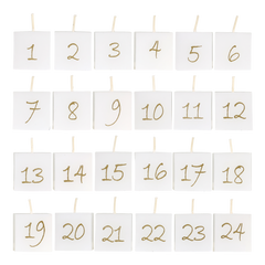 Advent Candle 24 pcs. 5 h H3.5/L3.5/W3.5 cm antique white