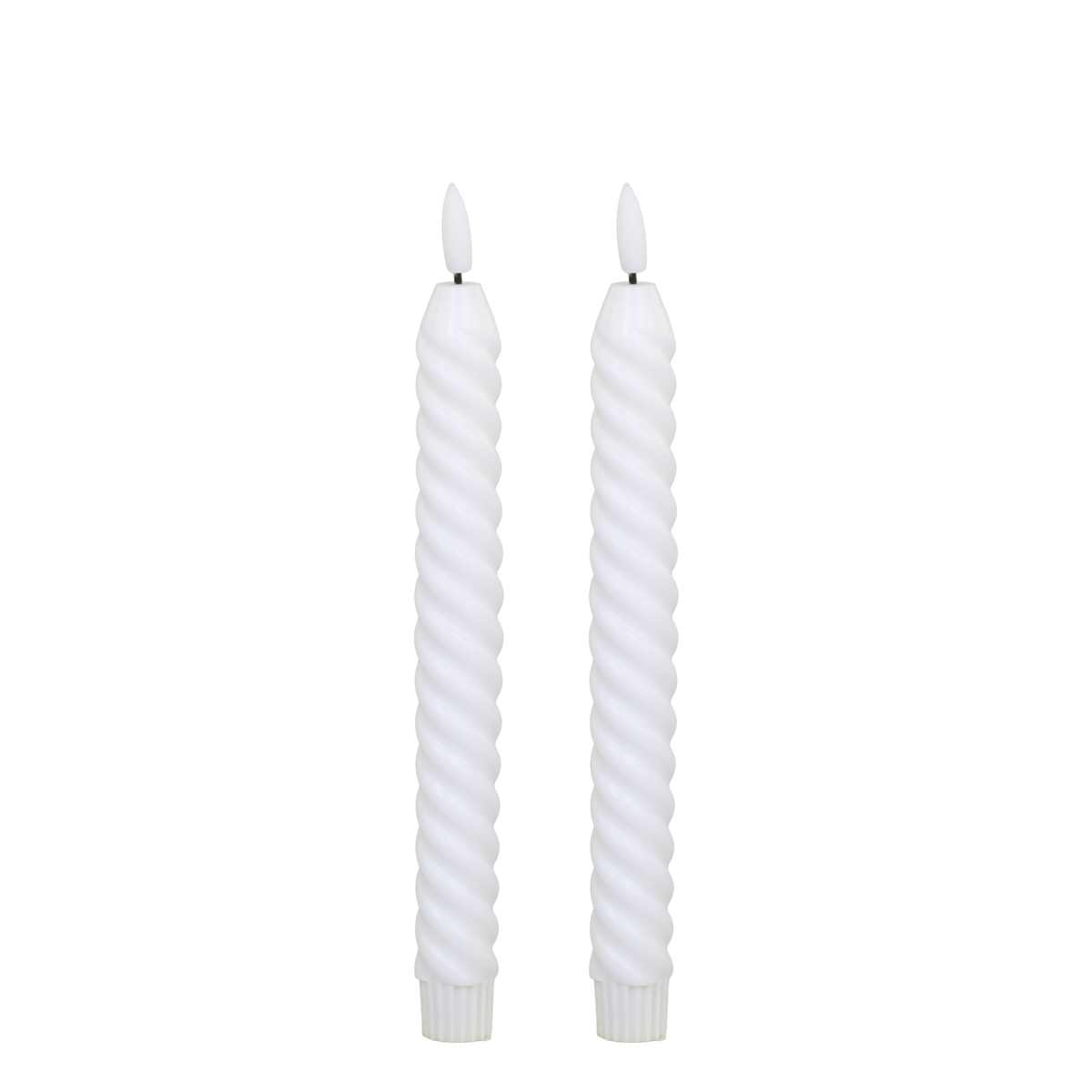 Dinner Candle LED twisted set of 2 pcs H24.5/D2 cm white