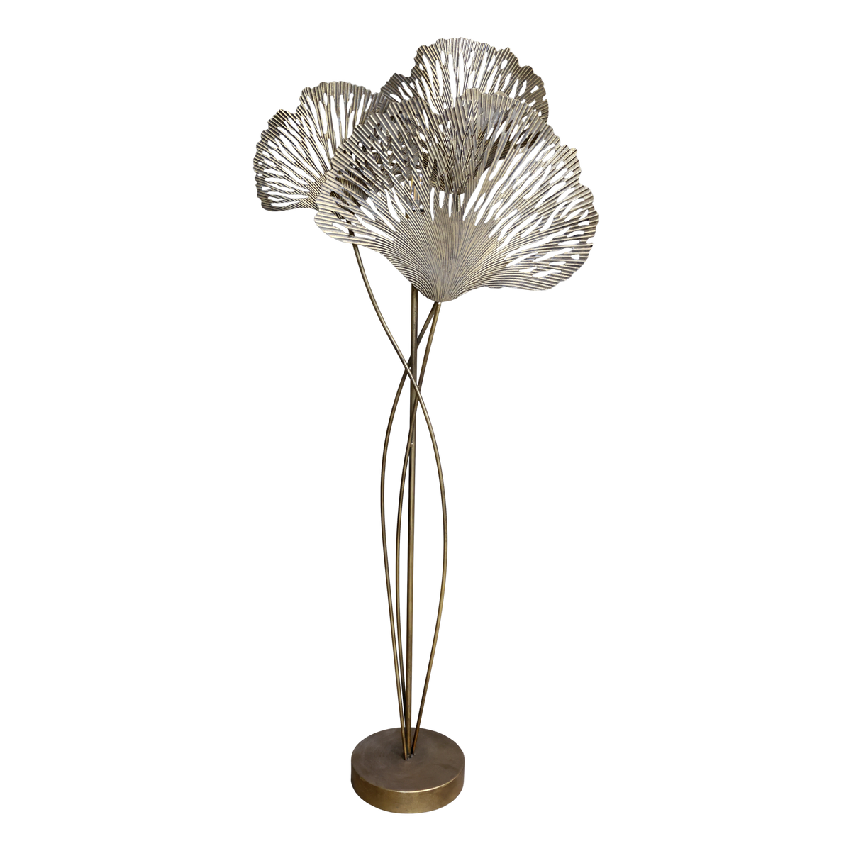 Floor Lamp w. leaves H161/L62/W39 cm antique brass