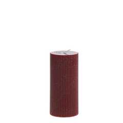 Pillar Candle w. grooves & glitter H15/D7 cm cherry