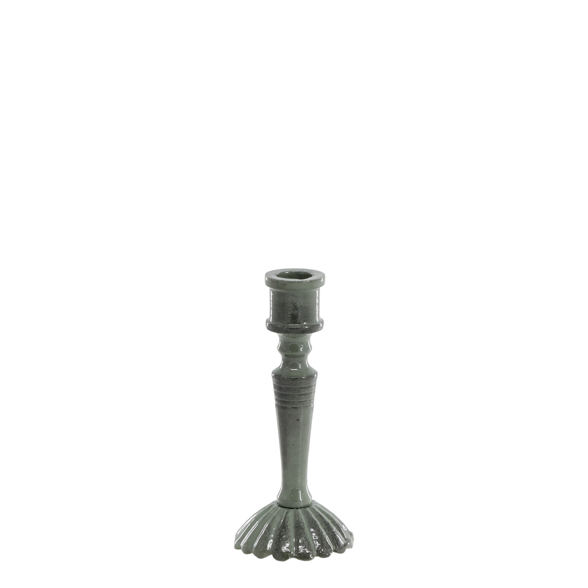 Candlestick for taper candle H9.5/D4 cm antique verte