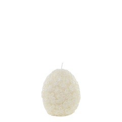 Vienne Pillar Candle w. leaf pattern H11/D8.5 cm off white