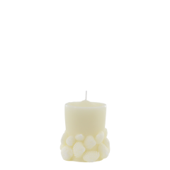 Vienne Pillar Candle w. sea shells H9.5/D9 cm off white