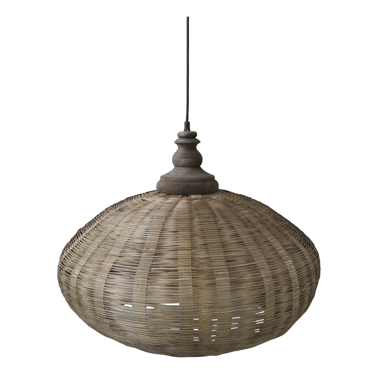 Lampe i rattanflet H46/Ø62 cm natur