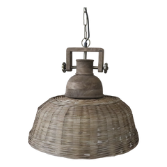 Lampe i rattanflet H43/Ø50 cm natur