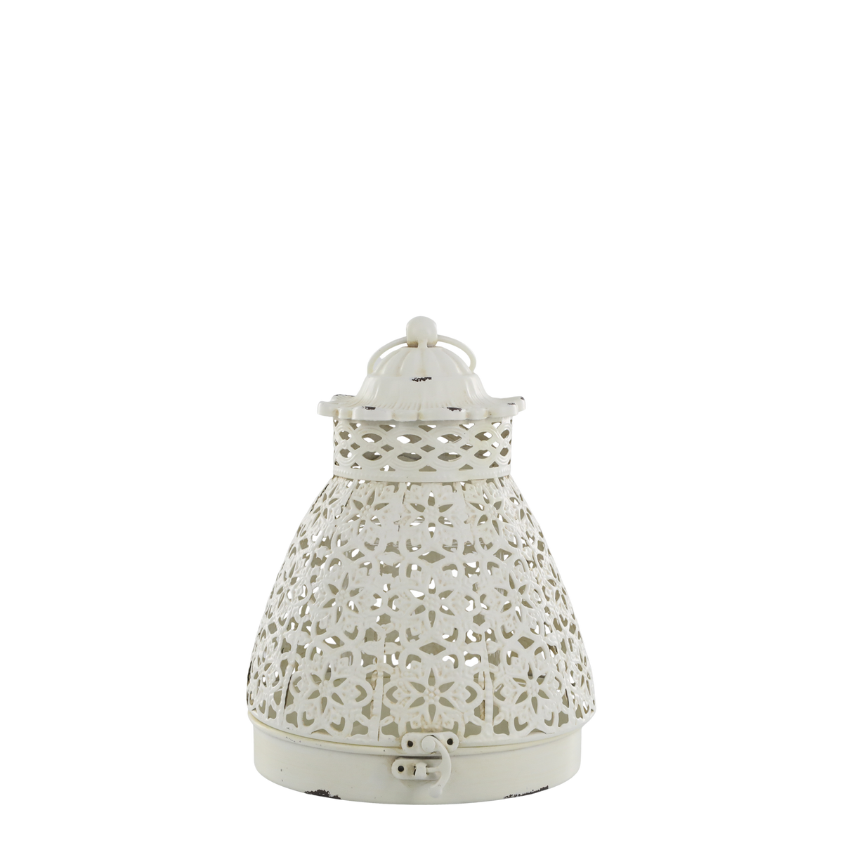 Lantern w. pattern H19.5/D15 cm antique cream