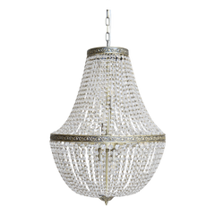 Versailles french Chandelier w. glass prisms H75/D55 cm antique brass