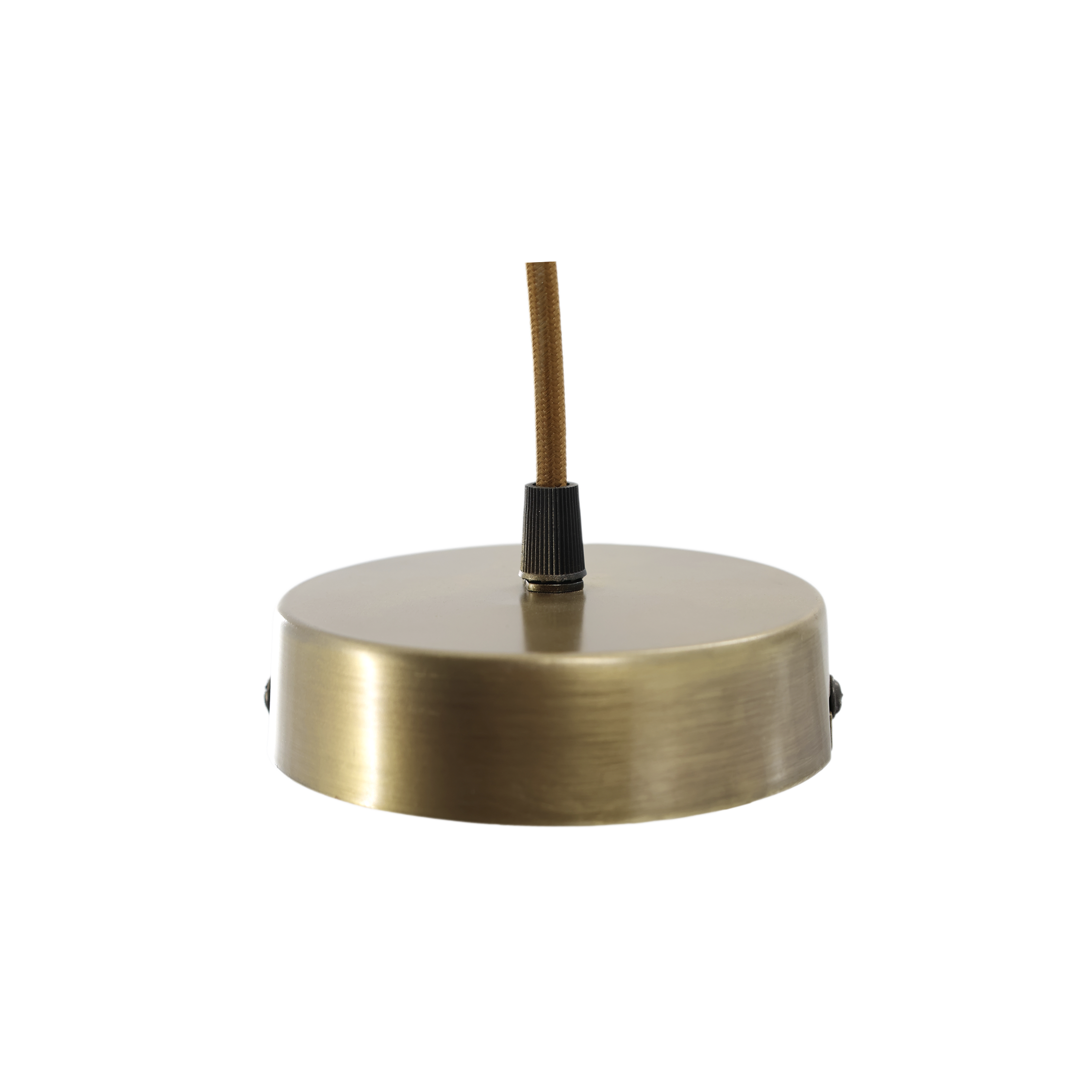 Lampe m. messingtop, H18/Ø21 cm oliven