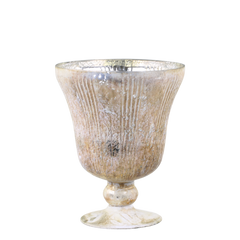 Hurricane w. gold H18.5/D15 cm antique cream