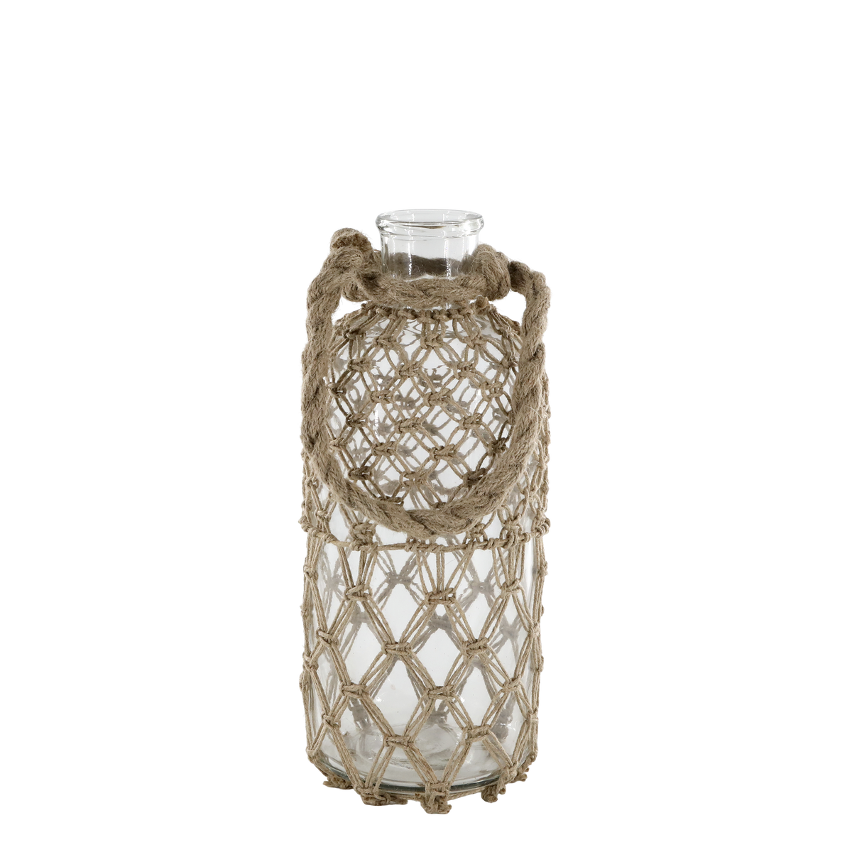 Bottle w. wicker & handle H33/D14 cm nature