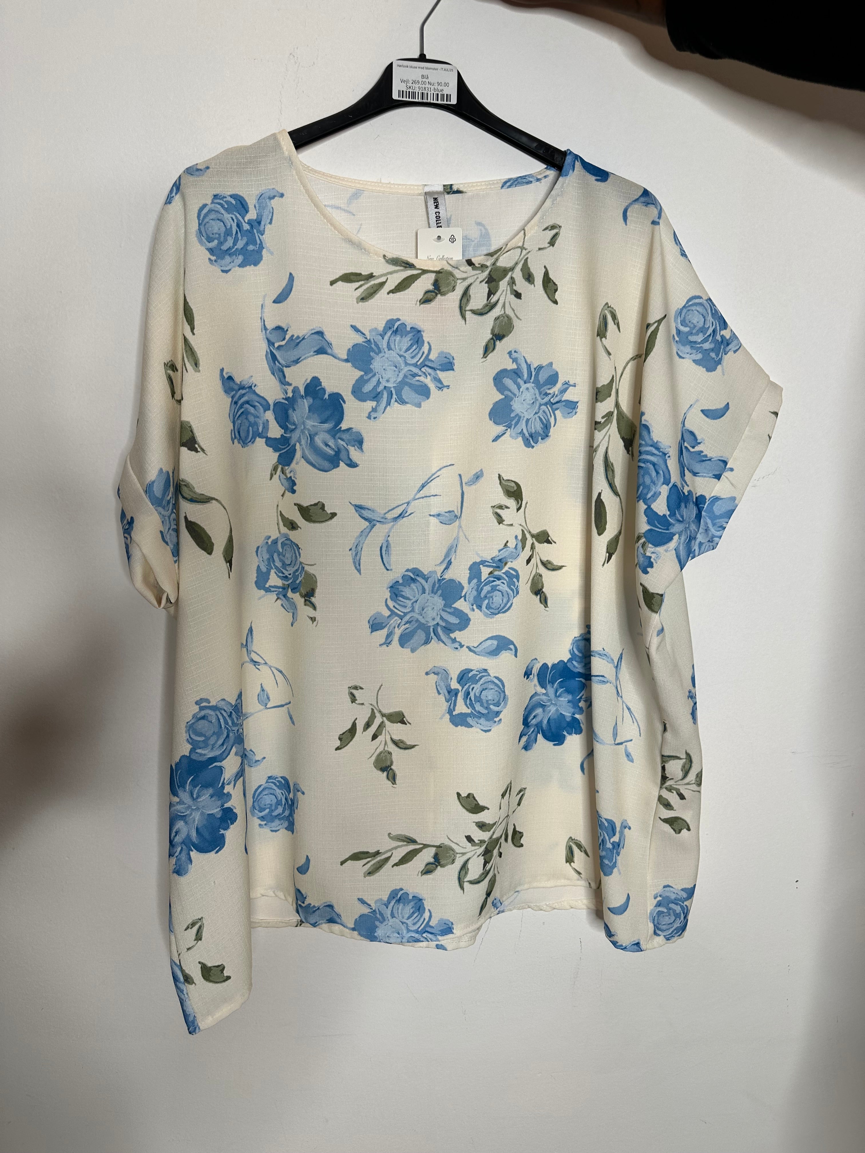 Hørlook bluse med blomster - ITJULI25