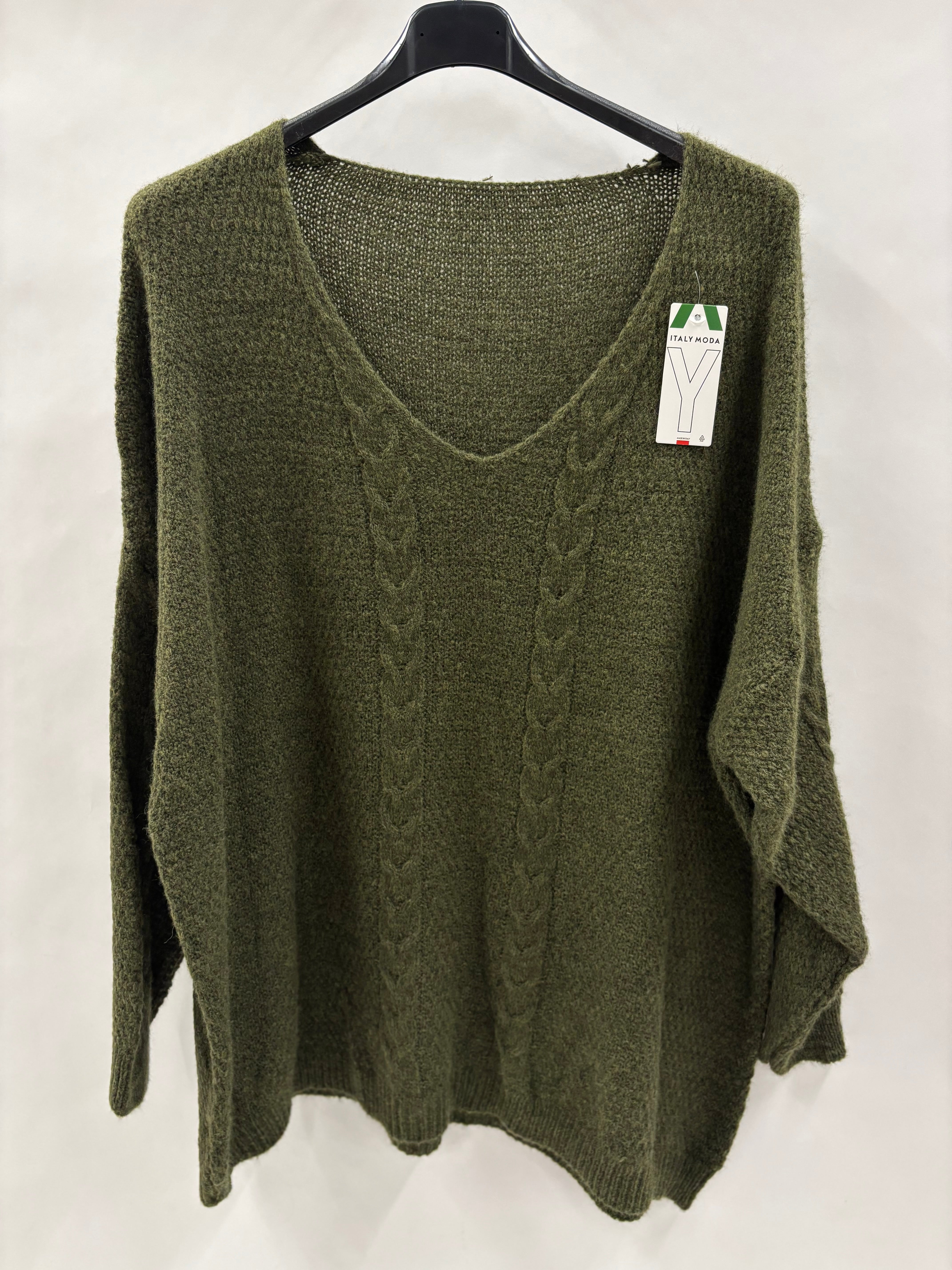 Kabelstrikket Striktrøje - Brystmål 120cm