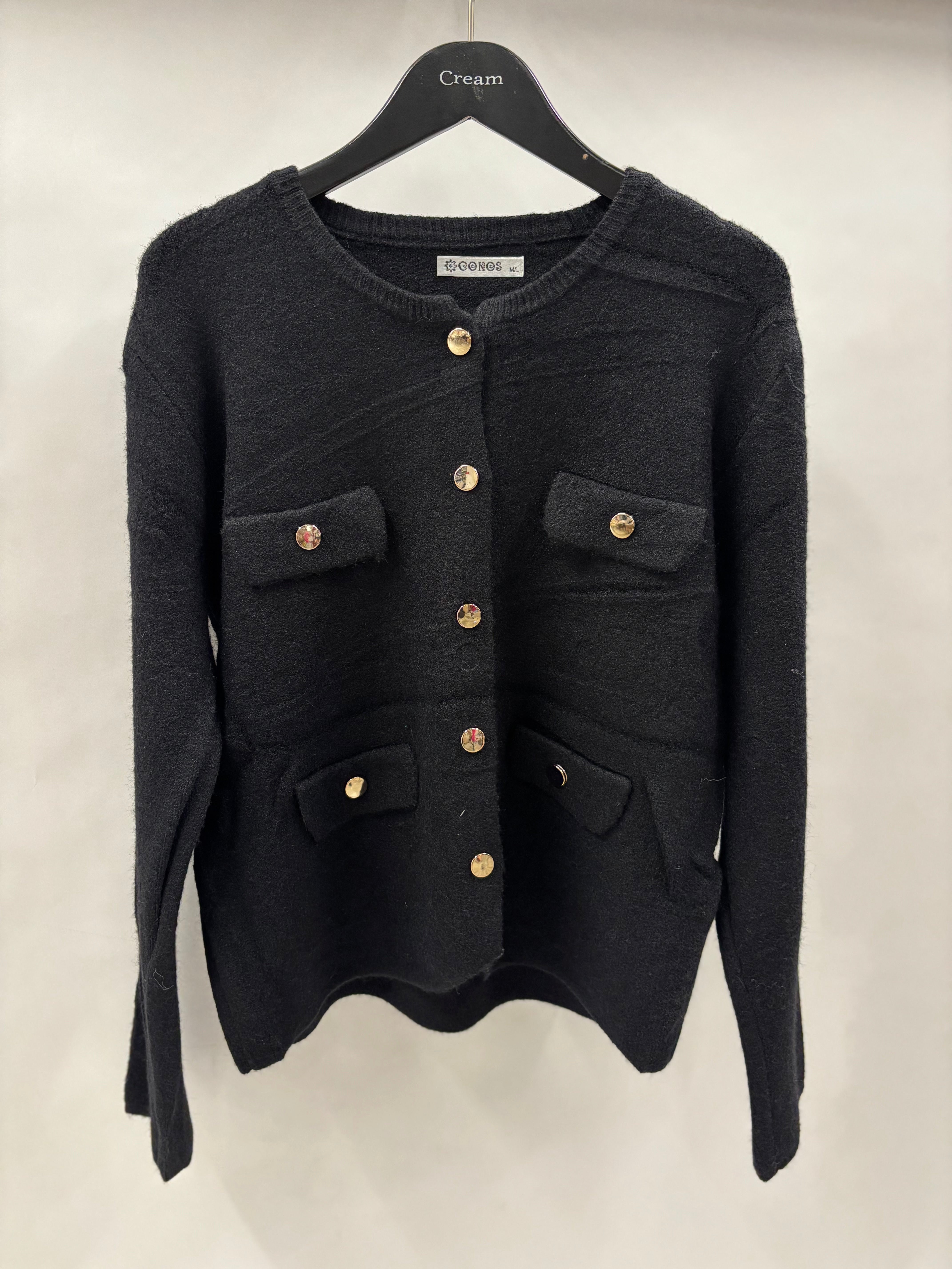 Cardigan Med Guldknapper