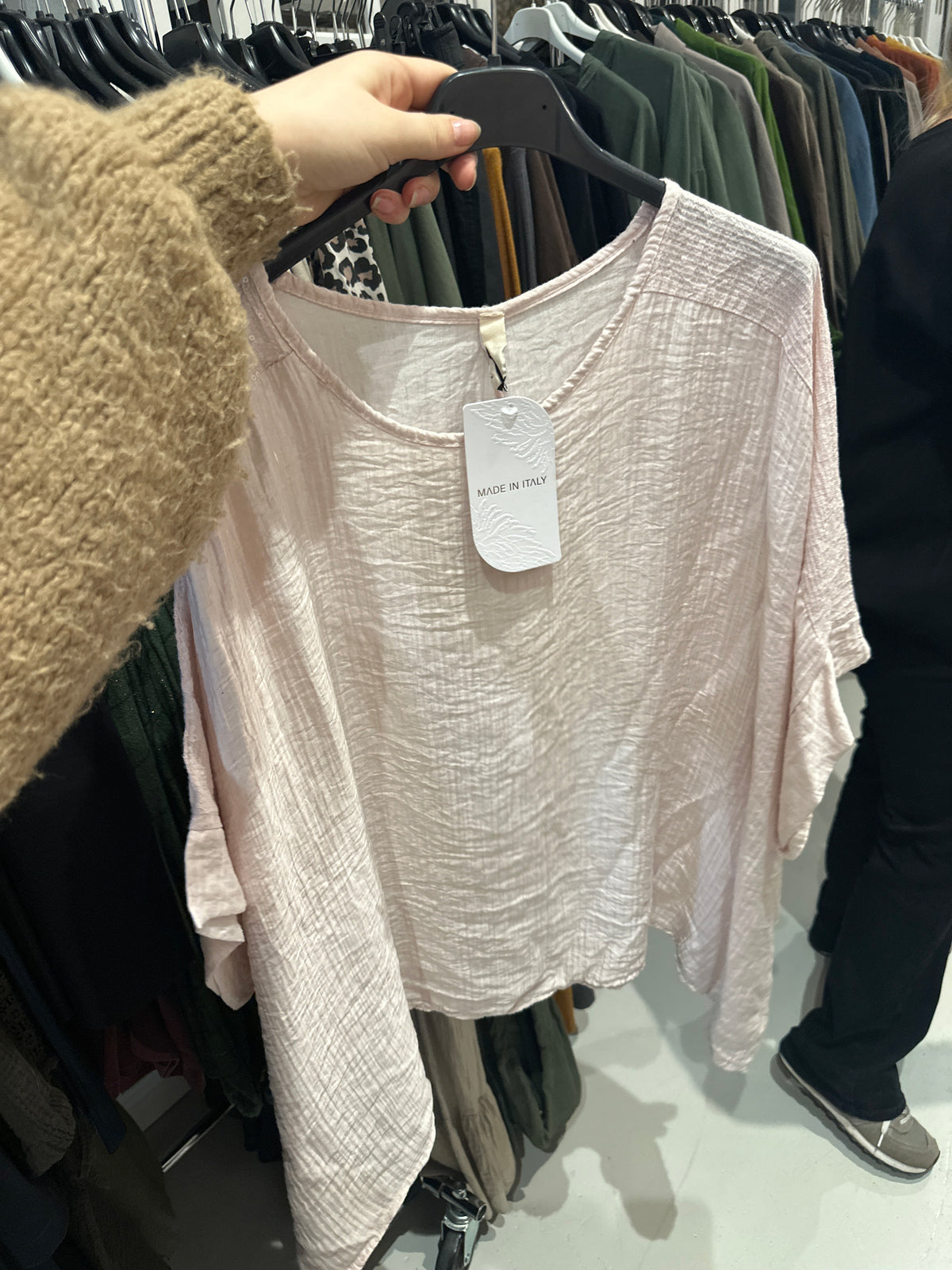 T-shirt med pailletter rosa